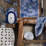 Hermia Vajilla de Porcelana de 24 Piezas en Azul Marino y Turquesa